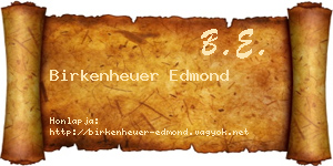 Birkenheuer Edmond névjegykártya